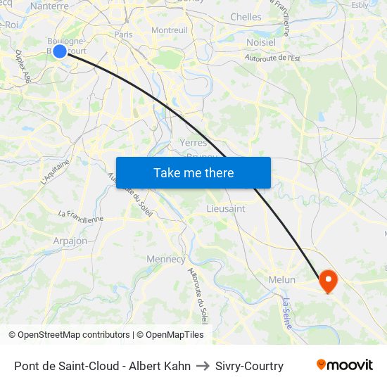 Pont de Saint-Cloud - Albert Kahn to Sivry-Courtry map