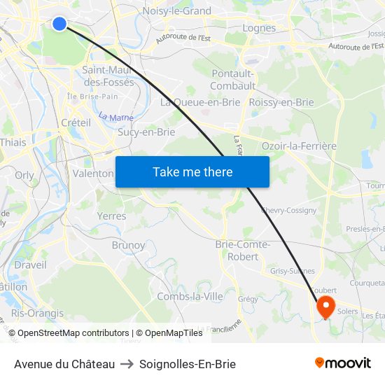 Avenue du Château to Soignolles-En-Brie map