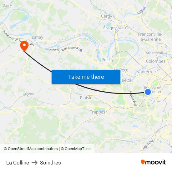 La Colline to Soindres map