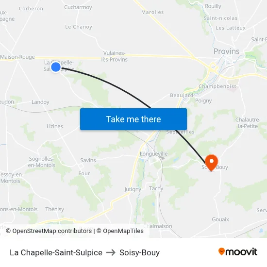 La Chapelle-Saint-Sulpice to Soisy-Bouy map