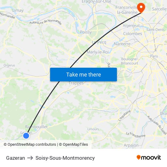 Gazeran to Soisy-Sous-Montmorency map