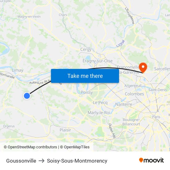 Goussonville to Soisy-Sous-Montmorency map