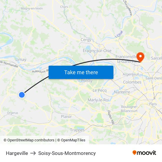 Hargeville to Soisy-Sous-Montmorency map