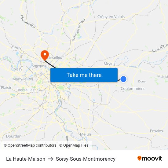 La Haute-Maison to Soisy-Sous-Montmorency map