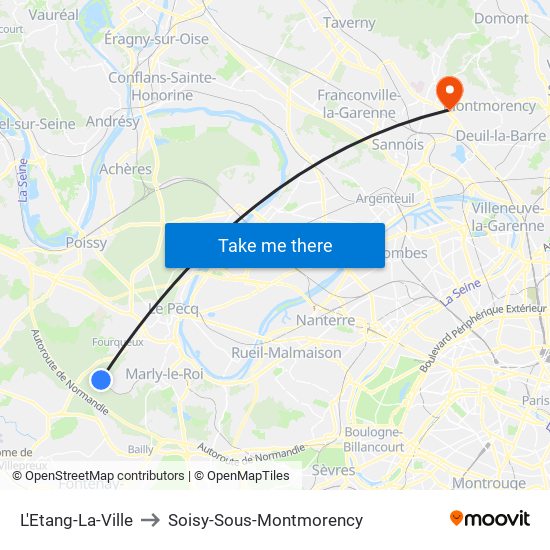 L'Etang-La-Ville to Soisy-Sous-Montmorency map