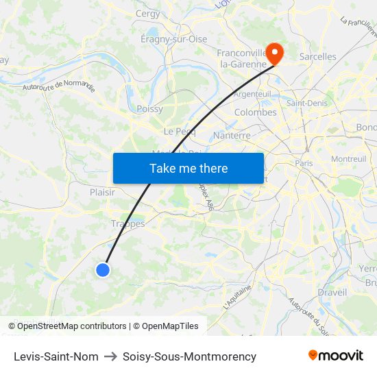 Levis-Saint-Nom to Soisy-Sous-Montmorency map