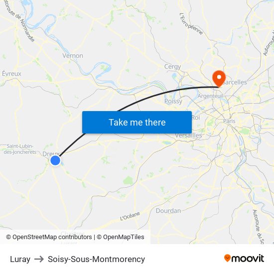 Luray to Soisy-Sous-Montmorency map