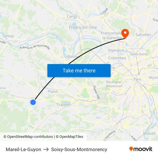 Mareil-Le-Guyon to Soisy-Sous-Montmorency map