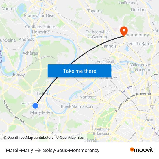 Mareil-Marly to Soisy-Sous-Montmorency map