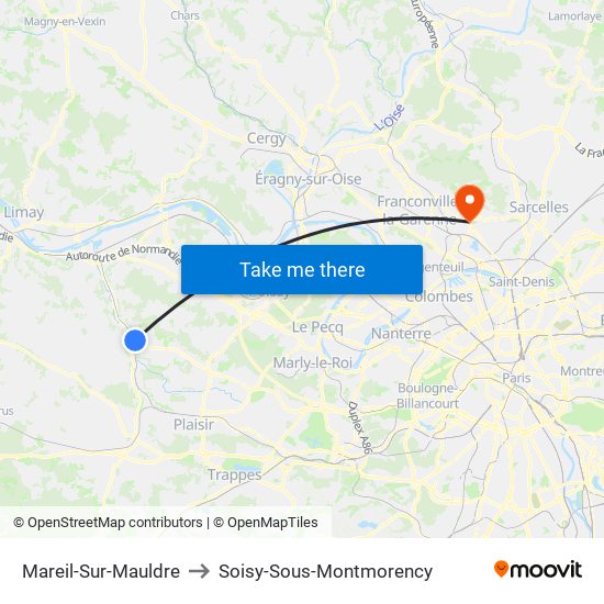 Mareil-Sur-Mauldre to Soisy-Sous-Montmorency map