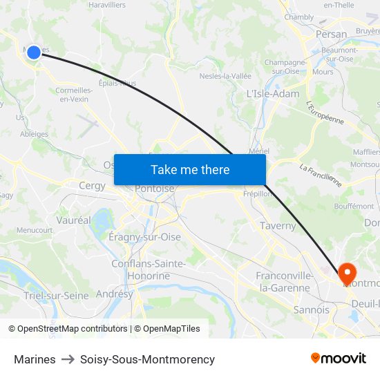 Marines to Soisy-Sous-Montmorency map