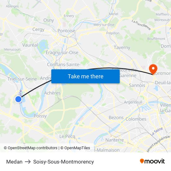Medan to Soisy-Sous-Montmorency map