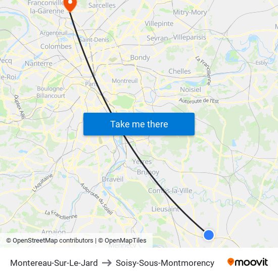 Montereau-Sur-Le-Jard to Soisy-Sous-Montmorency map
