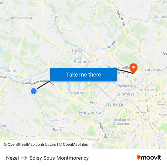 Nezel to Soisy-Sous-Montmorency map