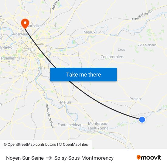 Noyen-Sur-Seine to Soisy-Sous-Montmorency map