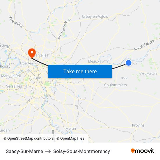 Saacy-Sur-Marne to Soisy-Sous-Montmorency map
