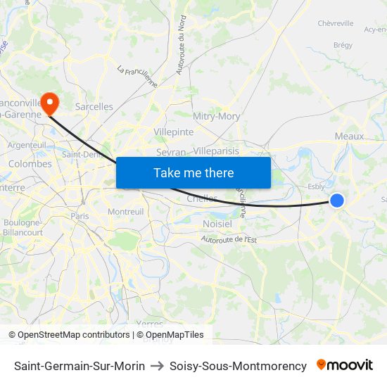 Saint-Germain-Sur-Morin to Soisy-Sous-Montmorency map