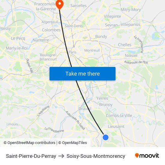 Saint-Pierre-Du-Perray to Soisy-Sous-Montmorency map
