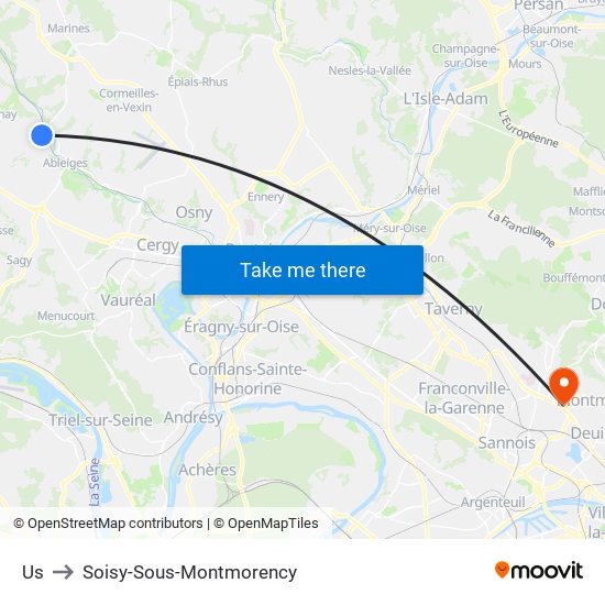 Us to Soisy-Sous-Montmorency map