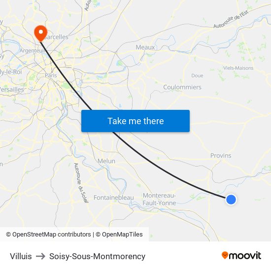Villuis to Soisy-Sous-Montmorency map