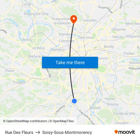 Rue Des Fleurs to Soisy-Sous-Montmorency map