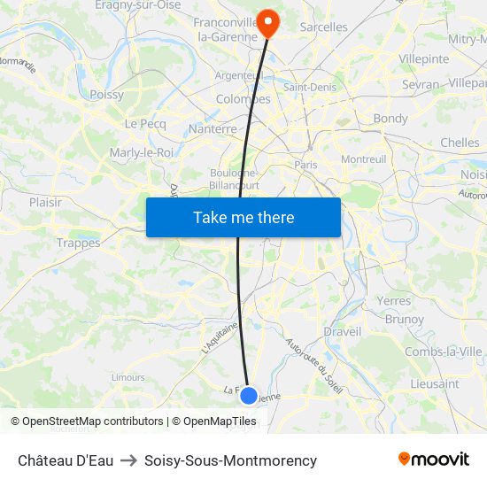 Château D'Eau to Soisy-Sous-Montmorency map