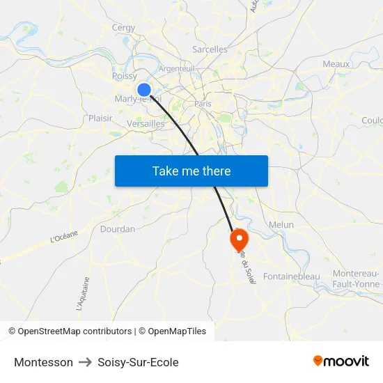 Montesson to Soisy-Sur-Ecole map