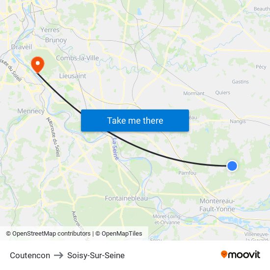 Coutencon to Soisy-Sur-Seine map