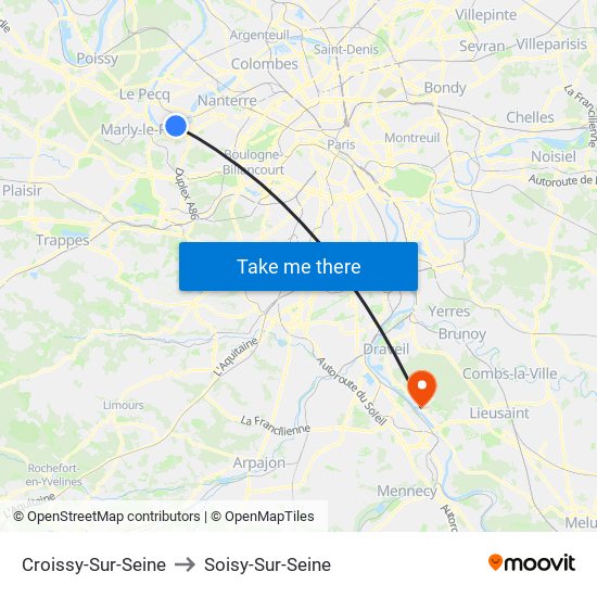 Croissy-Sur-Seine to Soisy-Sur-Seine map