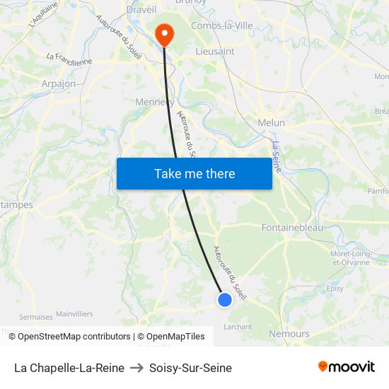 La Chapelle-La-Reine to Soisy-Sur-Seine map