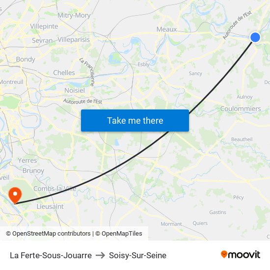 La Ferte-Sous-Jouarre to Soisy-Sur-Seine map