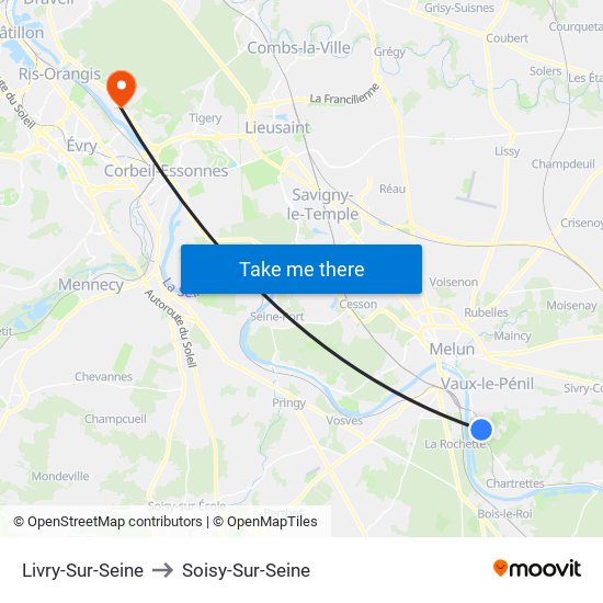 Livry-Sur-Seine to Soisy-Sur-Seine map