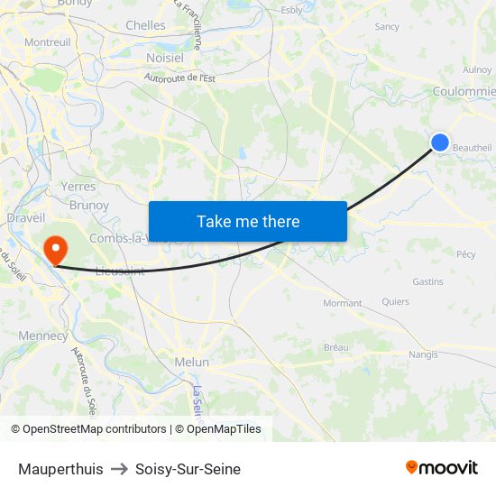 Mauperthuis to Soisy-Sur-Seine map