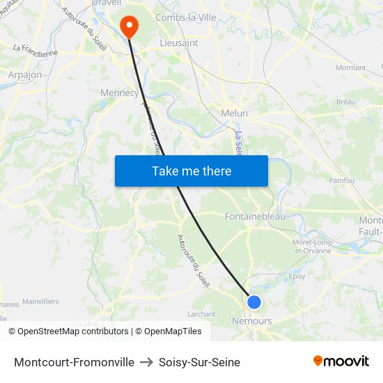 Montcourt-Fromonville to Montcourt-Fromonville map