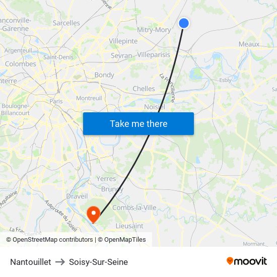 Nantouillet to Soisy-Sur-Seine map