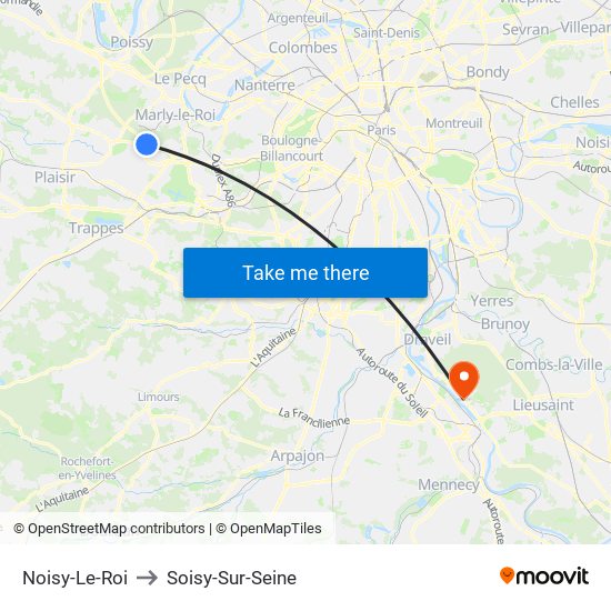Noisy-Le-Roi to Soisy-Sur-Seine map