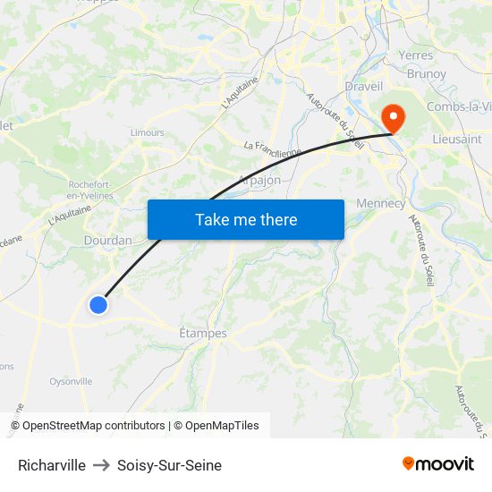 Richarville to Soisy-Sur-Seine map
