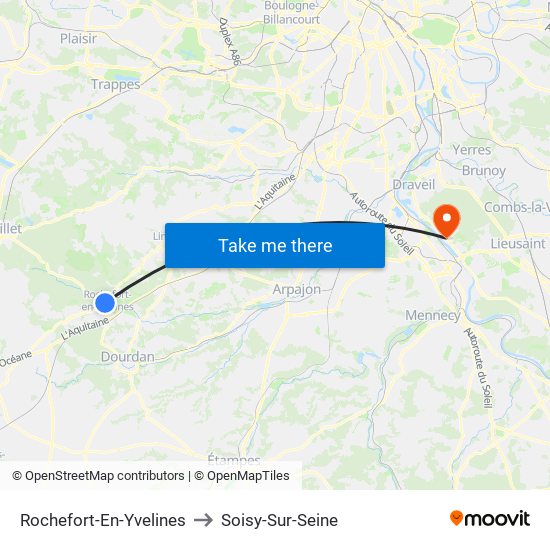 Rochefort-En-Yvelines to Soisy-Sur-Seine map
