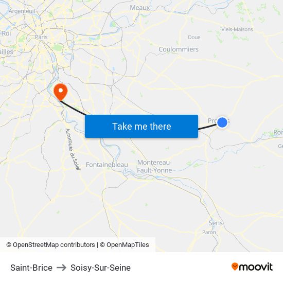 Saint-Brice to Soisy-Sur-Seine map