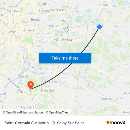 Saint-Germain-Sur-Morin to Soisy-Sur-Seine map