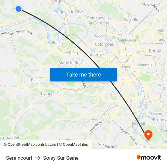 Seraincourt to Soisy-Sur-Seine map