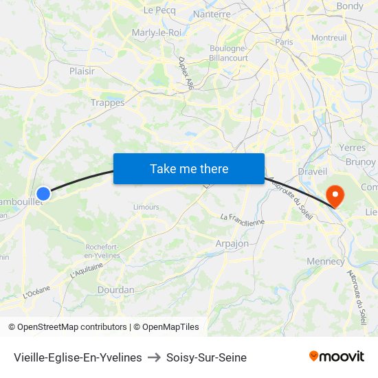 Vieille-Eglise-En-Yvelines to Soisy-Sur-Seine map
