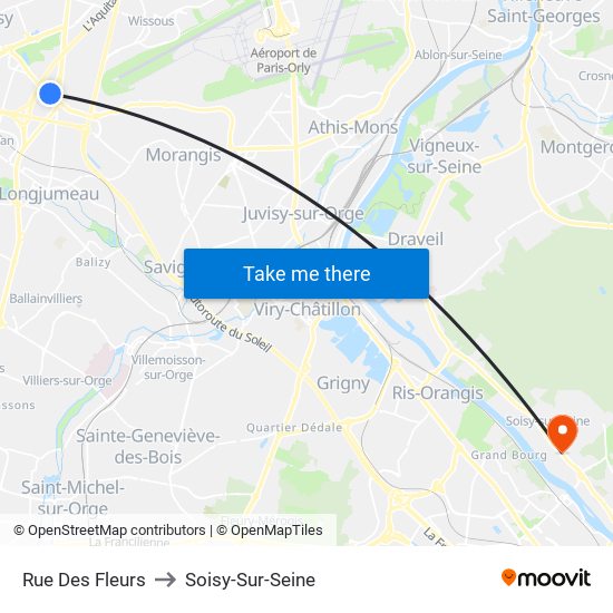 Rue Des Fleurs to Soisy-Sur-Seine map