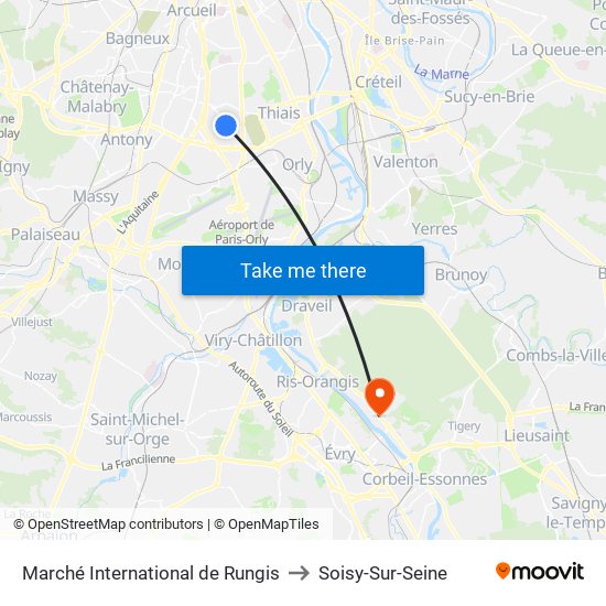 Marché International de Rungis to Soisy-Sur-Seine map