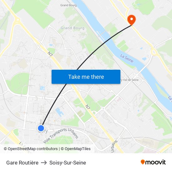 Gare Routière to Soisy-Sur-Seine map