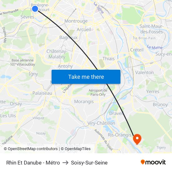 Rhin Et Danube - Métro to Soisy-Sur-Seine map