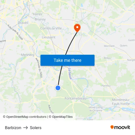 Barbizon to Solers map