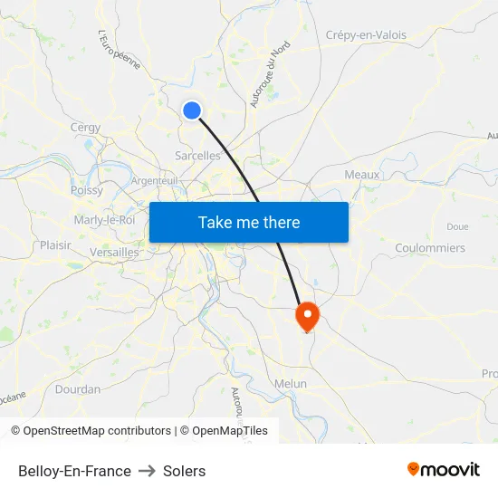 Belloy-En-France to Solers map