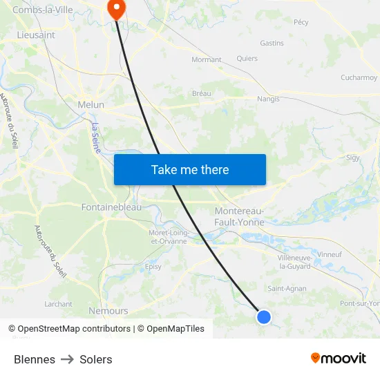 Blennes to Solers map