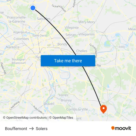 Bouffemont to Solers map
